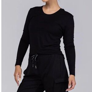 ALLWEAR TENCEL LIGHTWEIGHT LONG SLEEVE TEE BLACK - 3
